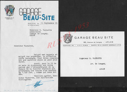 LETTRE COMMERCIALE & CARTE DE VISITE MARQUE FORD VOITURE GARAGE BEAU SITE À ARLON BELGIQUE 1953/52 : - Automobile