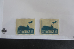 NORVEGE POSTE AERIENNE N°1/1A NEUF* COTE 37 EUROS VOIR SCANS - Unused Stamps