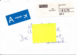 Belgium Cover Sent To Denmark 25-1-2006 With Franking Label - Brieven En Documenten