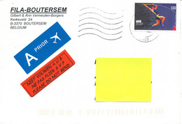 Belgium Cover Sent To Denmark 27-9-2004 Single Franked SPORT - Briefe U. Dokumente