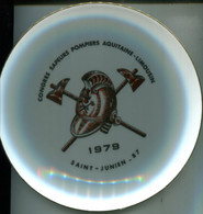 Assiette Réalisée à Limoges Pour Le Congrès Des Sapeurs-Pompiers Aquitaine-Limousin Qui Se Tint à Saint Junien (87) - Pompiers