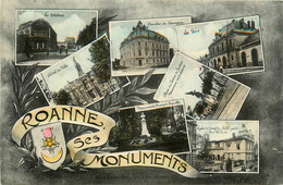Roanne * Souvenir De La Commune * Les Monuments * Cpa 7 Vues - Roanne