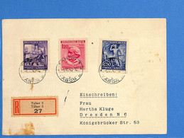 Böhmen Und Mähren 1943 Lettre Einschreiben De Tabor (G9316) - Covers & Documents