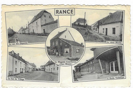 CPSM MULTIVUES RANCE ( SIVRY ), LA RUE DES DEPORTES, LE VIEUX MOULIN, MAGASIN COURTHEOUX CHEZ MEMEE, BAS DU VILLAGE - Sivry-Rance