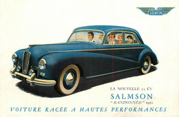 La Nouvelle 13 Cv SALMSON " Randonnée " 1951 * Automobile Ancienne * Auto Voiture * CPA Publicitaire Illustrateur - Passenger Cars