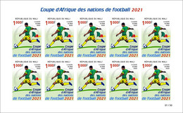 MALI 2022 IMPERF SHEETLET FEUILLET 10V ND - FOOTBALL AFRICA CUP OF NATIONS COUPE D'AFRIQUE CAMEROUN 2021 RARE MNH - Coppa Delle Nazioni Africane