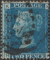 GB 1858 Y&T 27 SG 47 Michel 17. Victoria 2 P. Bleu, Filigrane Grande Couronne. Planche 14. Lettres KH. TB - Used Stamps