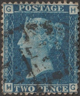 GB 1858 Y&T 27 SG 47 Michel 17. Victoria 2 P. Bleu, Filigrane Grande Couronne. Planche 15. Lettres GH - Usados