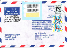 Israel Registered Air Mail Cover Sent To Germany 7-11-1999 - Poste Aérienne