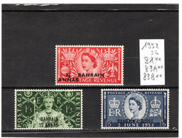 GB BAHRAIN 1952-54 YT N° 81-83A-83B Neufs** MNH - Bahreïn (...-1965)