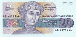 Bulgaria 20 Лева (Leva) 1991, UNC, P-100a, BG B210a - Bulgarie