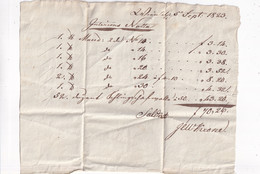 A18691 - INVOICE FROM AUSTRIA 1823 HANDWRITTEN DOCUMENT INTERIMS NOTTA - Österreich