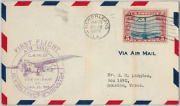 60151 - USA - First Flight COVER: NEW ORLEANS - HOUSTON New Orleans - AMC: 29 E2 - Unclassified