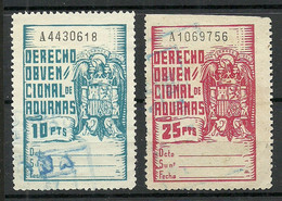 SPAIN Espana 1941 SELLOS FISCALES DERECHO OBVENCIONAL ADUANAS Fiscal Tax Steuermarken O - Fiscaux-postaux
