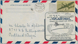 60161 - USA - Flight COVER: 25th ANNIVERSARY COAST-to-COAST 1945: NEW YORK - Unclassified