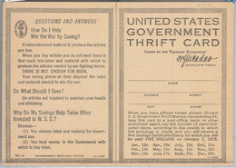 61049- USA  -  VINTAGE DOCUMENT : Thrift Card 1923 - Unclassified