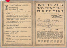 61050  - USA -  VINTAGE DOCUMENT: Thrift Card 1923 - Unclassified