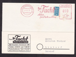 Germany: Cover, 1953, Meter Cancel, Notopfer Tax Stamp, Tucht Photo Cinema Dusseldorf (minor Discolouring) - Cartas