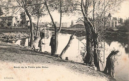 Bord De La Thièle Près De Nidau Fischer Pêcheurs - Nidau