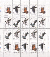 Canada 1995, Botterfly, Birds, Bat, Sheetlet - Nuevos
