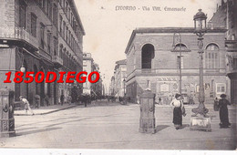 LIVORNO - VIA VITTORIO EMANUELE  F/PICCOLO  VIAGGIATA  BELLA  ANIMAZIONE - Livorno