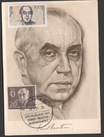 Ernst Reuter  MiNr 115  Erstagstempel  FDC Mit Reuter Autogramm - Cartes-Maximum (CM)