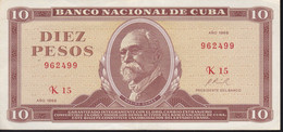 BILLETE DE CUBA DE 10 PESOS DEL AÑO 1968 DE MAXIMO GOMEZ EN CALIDAD EBC (XF) (BANKNOTE) - Cuba
