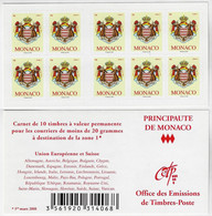 Monaco 2009 Complete Booklet With 10 Stamp Coat Of Arms Mint - Markenheftchen