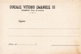 PIOMBINO - LIVORNO - OSPEDALE VITTORIO EMANUELE III° - CARTONCINO RICEVUTA ESATTORIA COMUNALE - 1942 - Livorno