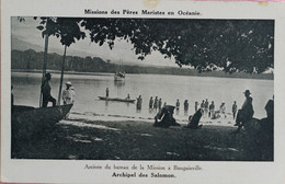 C. P. A. : Iles Salomon : Arrivée Du Bateau De La Mission à Bougainville, Animé - Islas Salomon