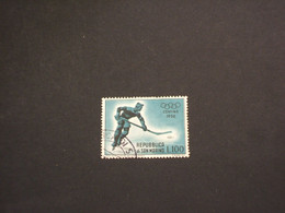 SAN MARINO - 1954 OLIMPIADI L. 100, Filigrana Stelle 2a -(assai Pregiato) - TIMBRATO/USED - Usati