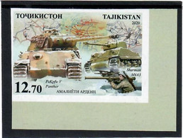 Tajikistan 2020. Battle Of The Bulge (Ardennes). Tanks. Imperf. 1v. - Tayikistán