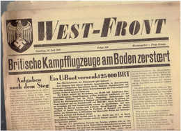 ZEITUNG WEST FRONT 14 JULI 1940 JOURNAL ALLEMAND DU FRONT OUEST GUERRE 1939 1945 WWII - Tempo Libero & Collezioni