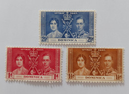 N° 89 à 91       Couronnement De George VI  -  1937  -  Oblitérés - Dominica (...-1978)