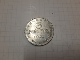 Une Pièce De 3 Mark - 3 Marcos & 3 Reichsmark