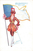 CPA Illustrateur Xavier Sager - Les Hymnes Nationaux - Drapeau - Hymna Da Corta - Publicité Wellcome - Sager, Xavier