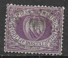 SAN MARINO 1877  CIFRA O STEMMA SASS. 7 USATO VF - Usados