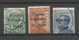 ITALY Venezia & Trentino 1919, 3 Stamps, O - Vénétie Julienne