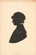 CPA Silhouette - Femme Avec Chapeau Rond - Silhouette - Scissor-type