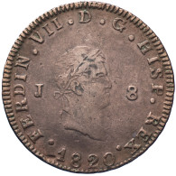 Espagne Ferdinand VII 8 Maravedis 1820 - First Minting