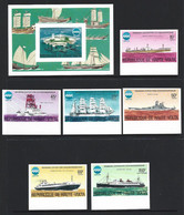 Upper Volta Burkina Faso 1975 Okinawa Expo & Ships Imperforate Set Of 6 & Miniature Sheet MNH - Haute-Volta (1958-1984)