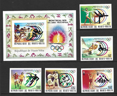 Upper Volta Burkina Faso 1975 - 1976 Pre Montreal Olympic Games Imperforate Set Of 5 & Miniature Sheet MNH - Haute-Volta (1958-1984)
