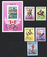 Upper Volta Burkina Faso 1976 Montreal Olympic Games Imperforate Set Of 5 & Miniature Sheet MNH - Haute-Volta (1958-1984)