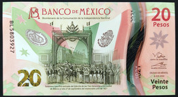 MEXICO $20 NEW SERIES BL New Date 6-Jun-22 & Victoria Sign. INDEPENDENCE POLYMER NOTE Read Descr. For Notes - Mexico