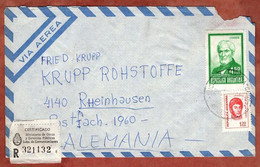 Luftpost, Einschreiben, Guillermo Brown U.a., Comodoro Rivadavia Nach Rheinhausen 1975 (11221) - Cartas