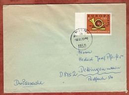 Drucksache, Europa Posthorn, Wien Nach Dettingen 1973 (11235) - 1971-80 Cartas