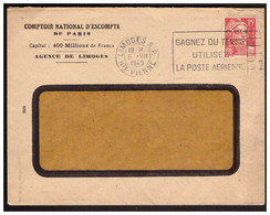 Timbre Perforé Sur Lettre Comptoir National D Escompte - Covers & Documents