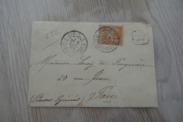 Lettre France TP Type Sage N° 94 Seul Sur Lettre En Recommandé Cachet Paris 3 B Malesherbes Pour Pau - 1898-1900 Sage (Tipo III)