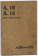 Automoto A19 A14 Leur Demontage 1931 Moto Entretien Notice Motorrad Motorcycle - Moto