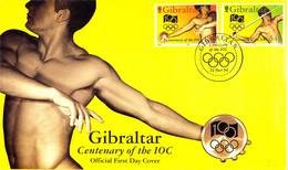 Gibraltar FDC 1994 Centenary Of The IOC - Bowed Right Side (LH13) - Other
